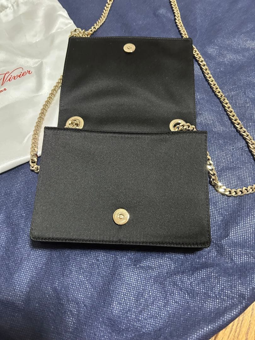 Roger Vivier サテン スクエアバックルビジューショルダーバッグ