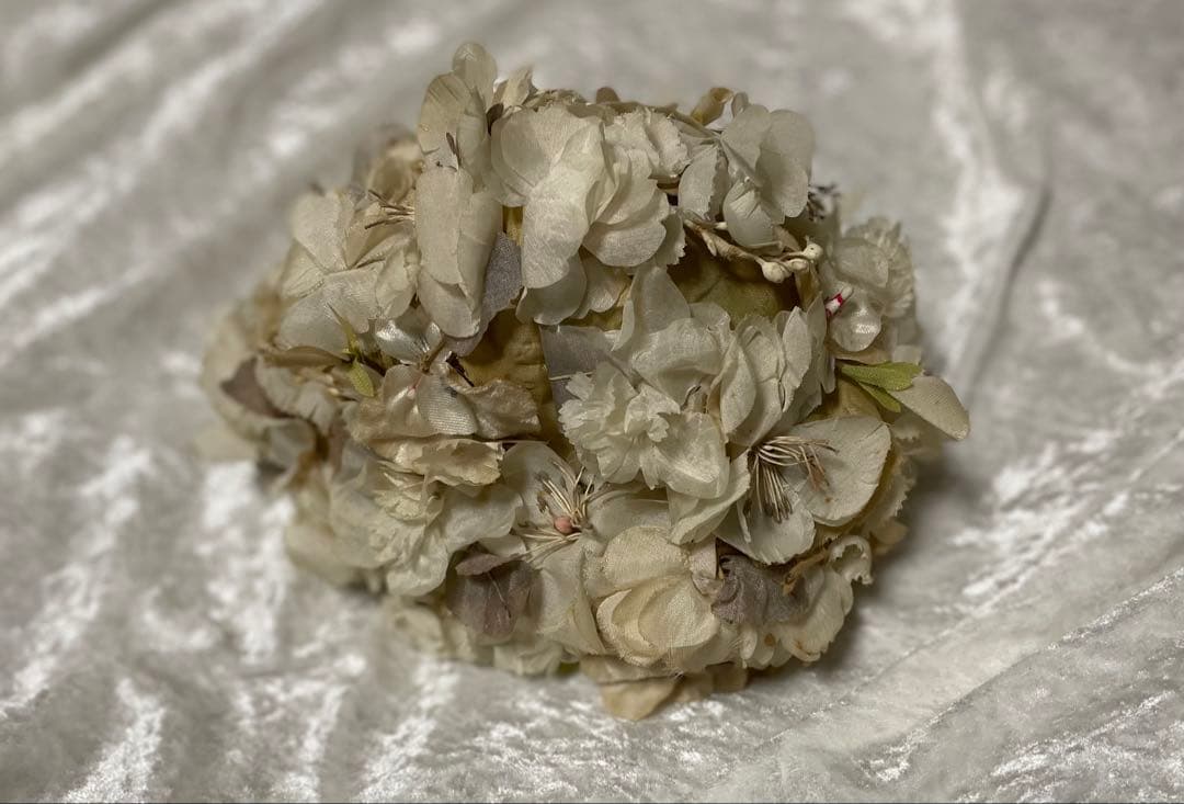 アンティーク 布花 フラワーハット ハット 帽子 蚤の市 ブロカント