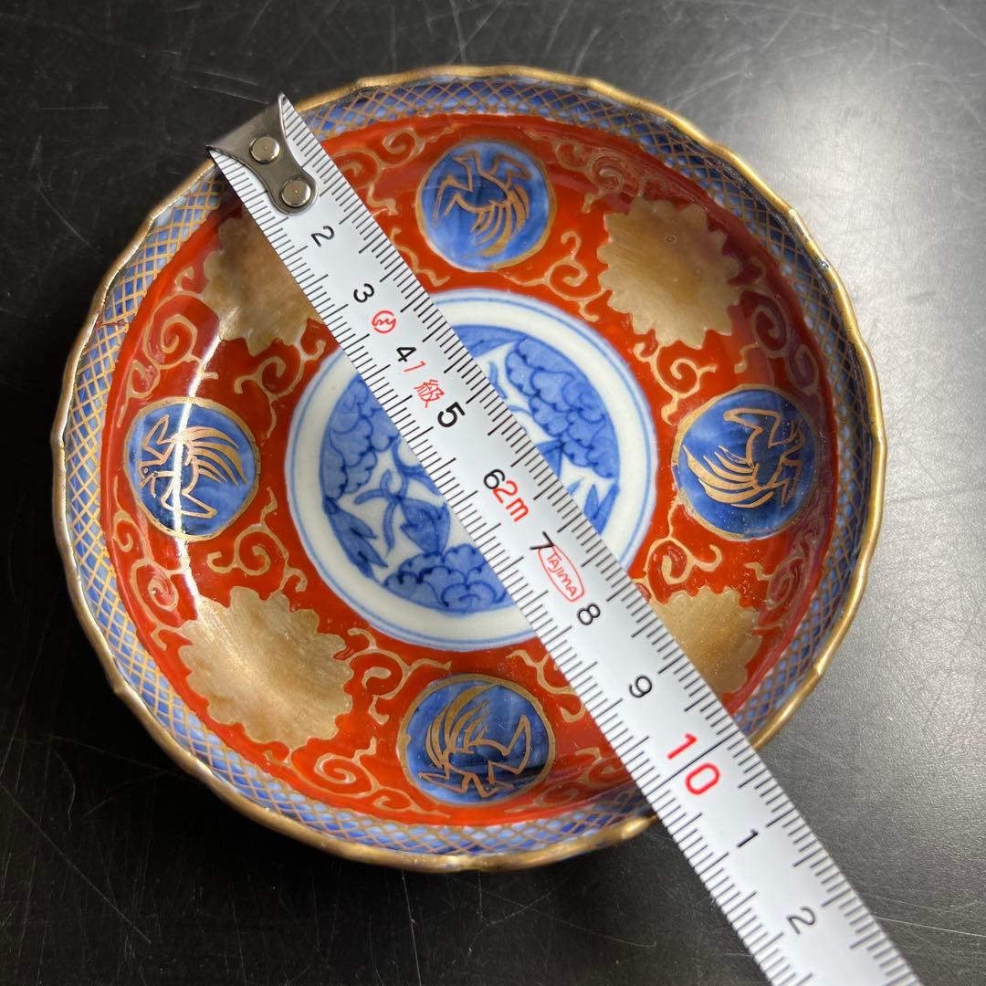 古伊万里　上手赤絵小皿20枚　木箱付　約10.5㎝　東Y8-0116☆2Fトトサ