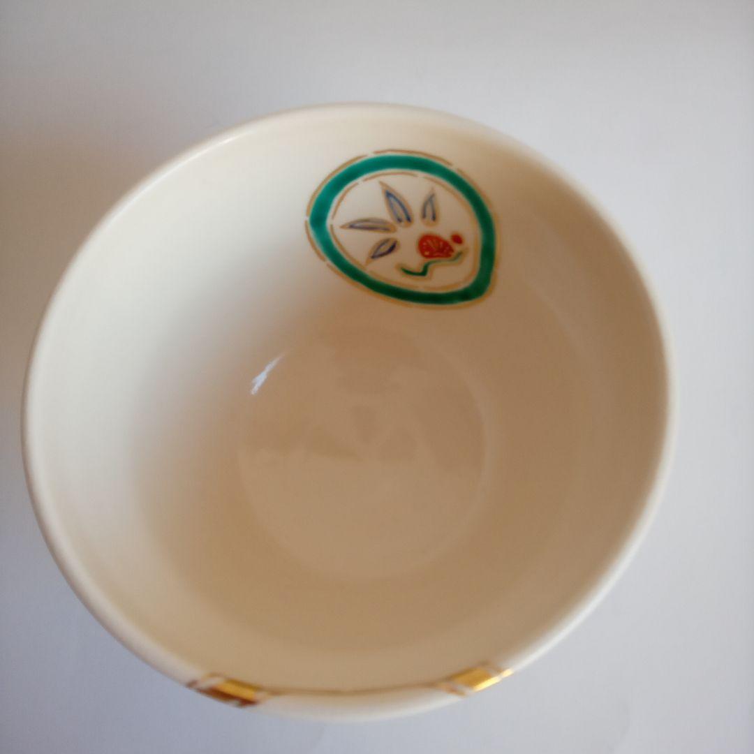 抹茶碗　藤谷芳山　色絵丸紋　寅　美品