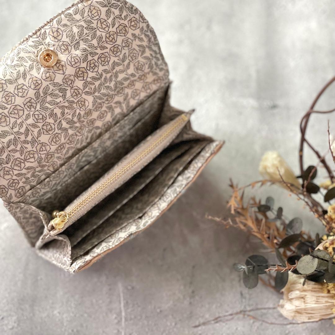⚮̈ミナペルホネン　anemone beige コンパクトウォレット　ミニ財布
