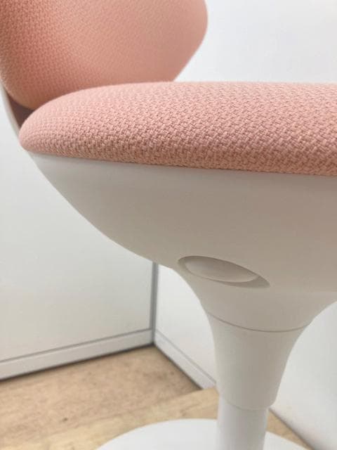 【P1】sakaya 患者用チェア 布張り 背付 円盤脚 座面回転