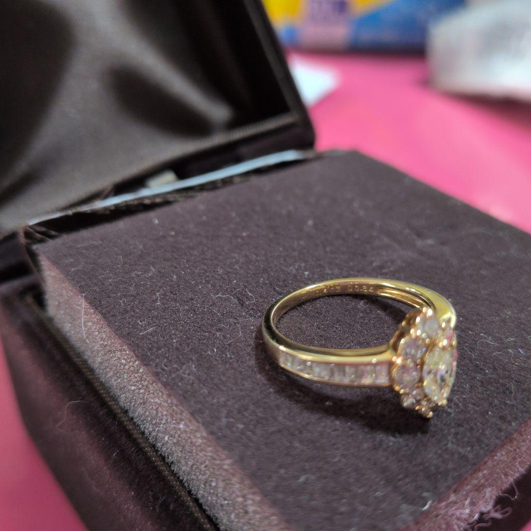 K18イエローダイヤモンド 花形リング