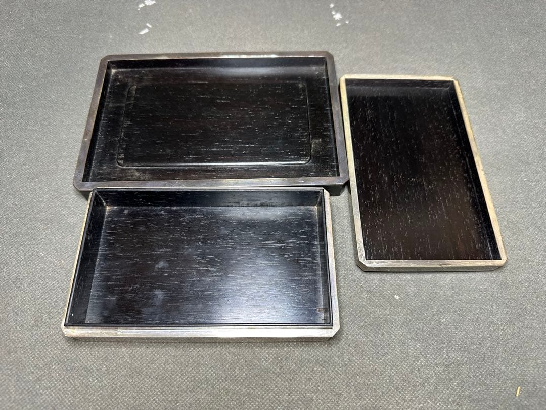 銀製三越 煙草具　煙草盆　内唐木　煙草入　小箱　喫煙具　小物入　アンティーク