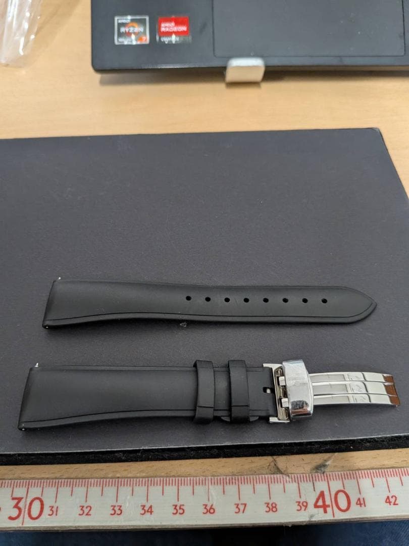 HIRSCH 時計替えベルト　20mm　ラバー　ブラック　黒　②