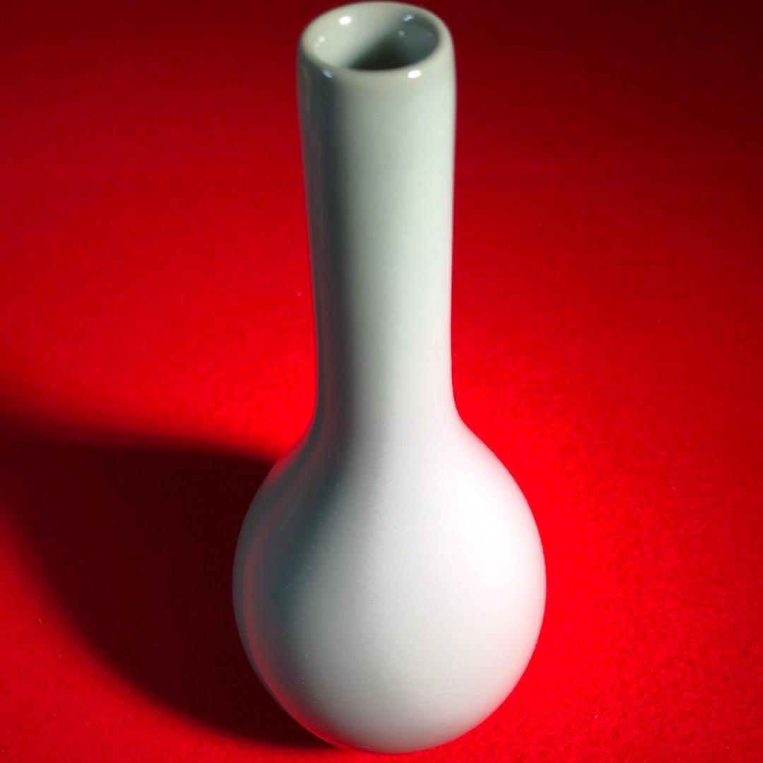 【茶道具】諏訪蘇山作　青磁鶴首花入　建仁寺竹田益州管長箱