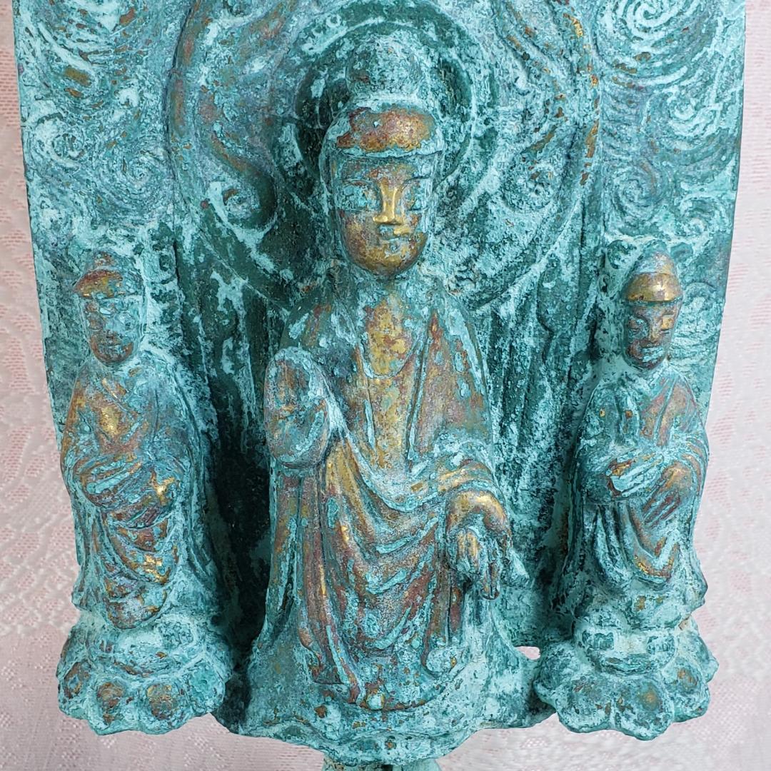 ◆高麗仏 『延嘉七年（539年）』 金銅三尊如来立像 仏像◆検）新羅仏 白鳳仏