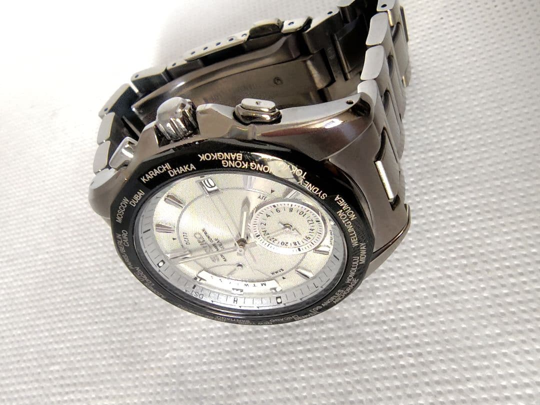 【電波ソーラー、美品】セイコー　ブライツ　ワールドタイム　チタン