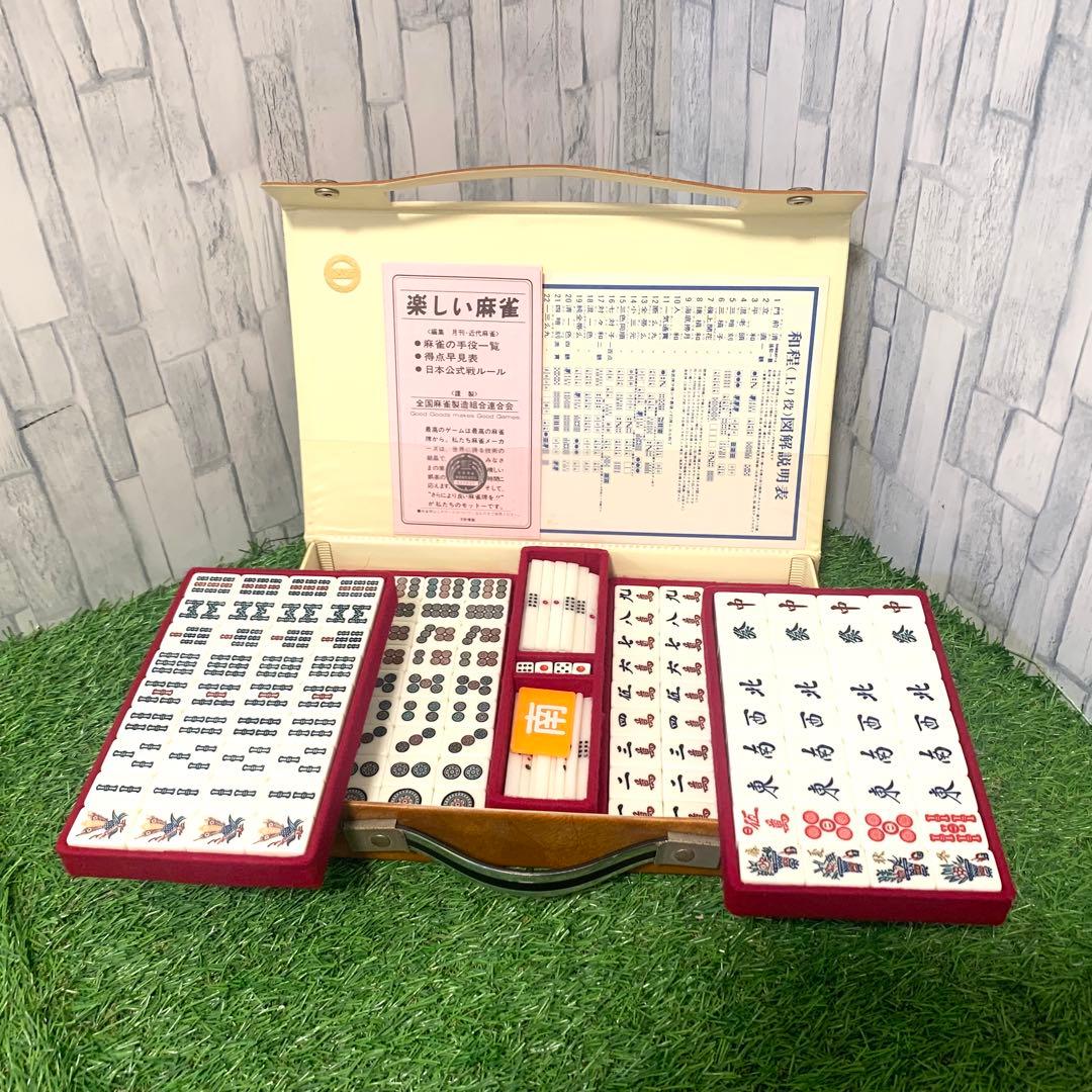 良品 希少ミズノ丸一麻雀牌 三羽一索 三色筒子 金文字花牌 赤牌丸一刻印