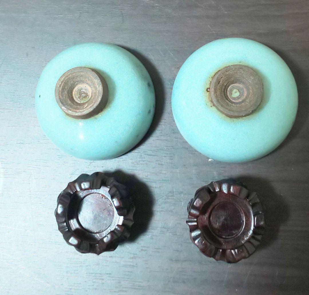 南宋時代 鈞窯紫斑紋盃 澱青釉紫紅斑盃 木製台座付 二客