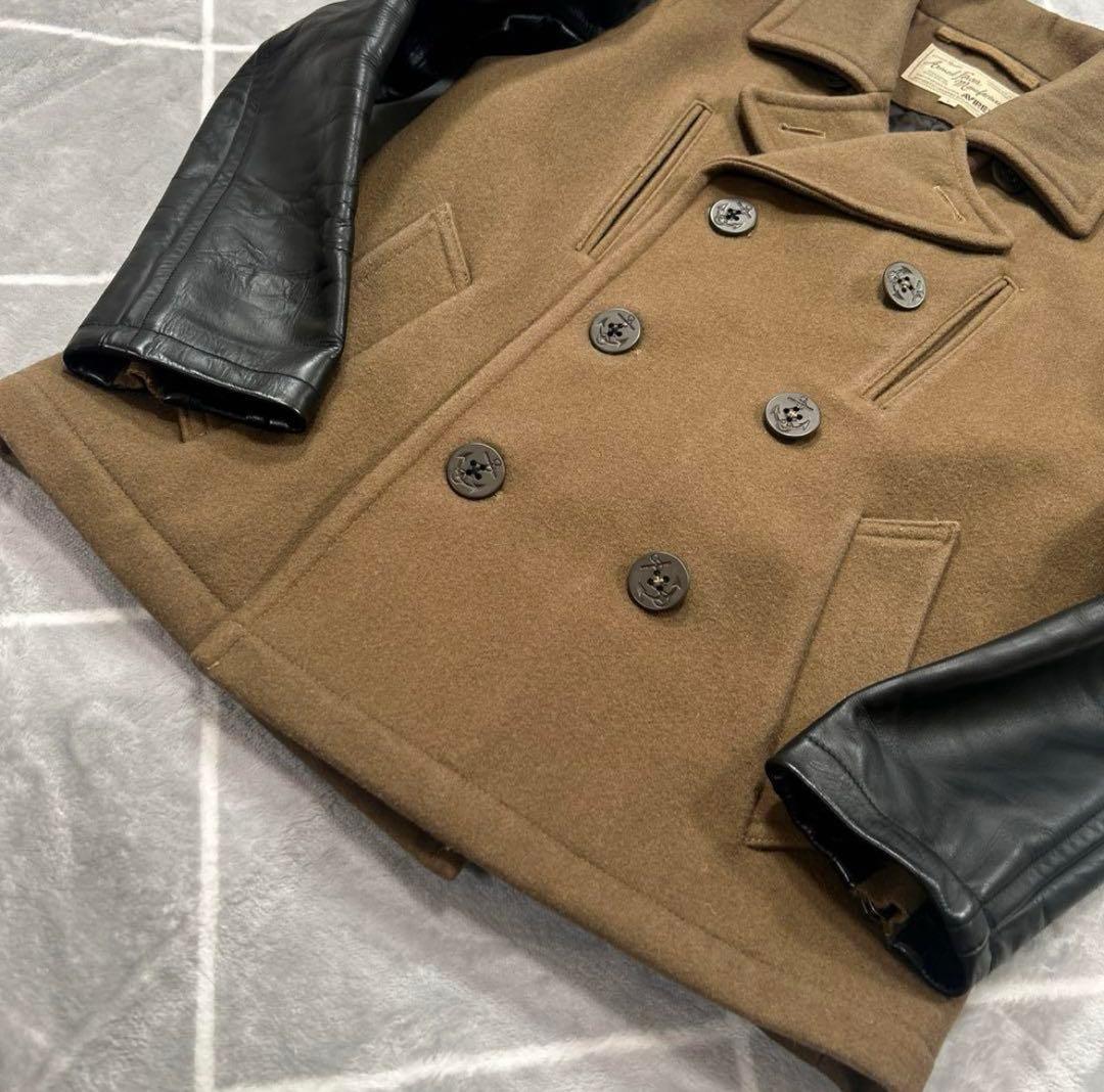 【☆極美品☆】ウルトラレア AVIREX レザーコートMカーキ 紳士の極上品