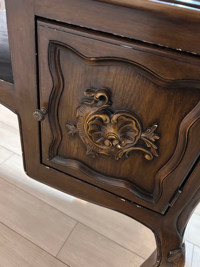 アンティーク　ネイルデスク　パソコンデスク　学習机　猫脚　ロココ調