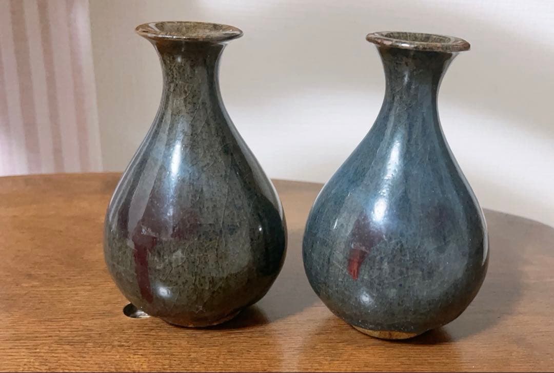 鈞窯玉壺春瓶　骨董品　古美術　陶芸　酒器