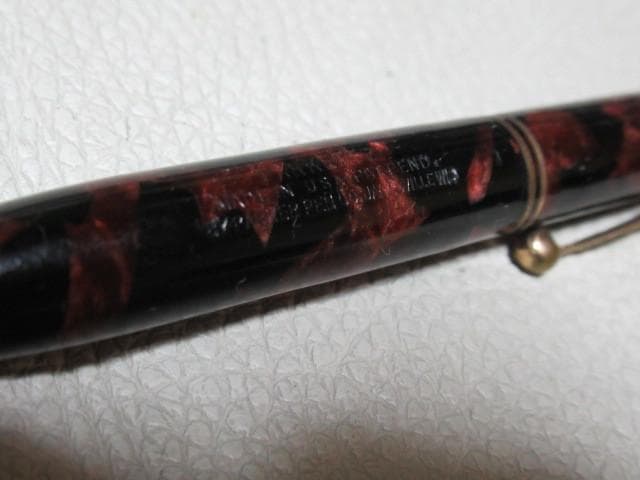 1920年代米国製◆パーカー『PARKETTE』黒とえんじマーブル模様 ペンシル