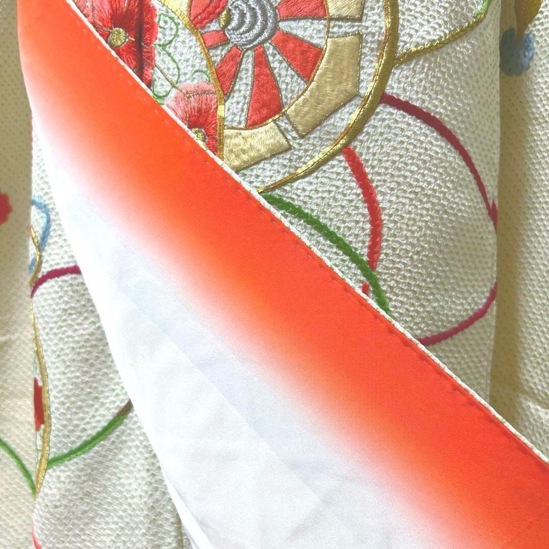 381 振袖フルセット 正絹 黄緑 グリーン 絞り 総刺繍 駒刺繍 レトロ