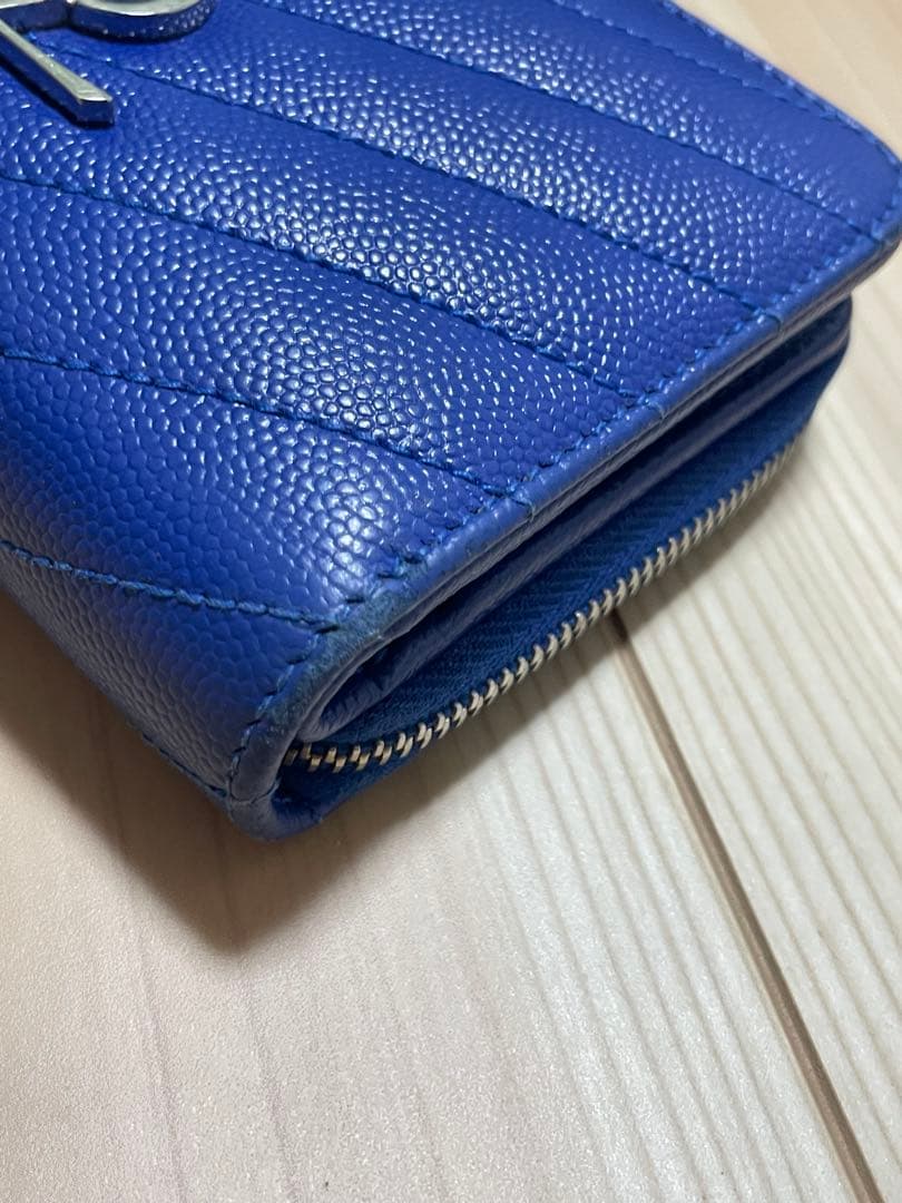 SAINT LAURENT ブルー 二つ折り財布