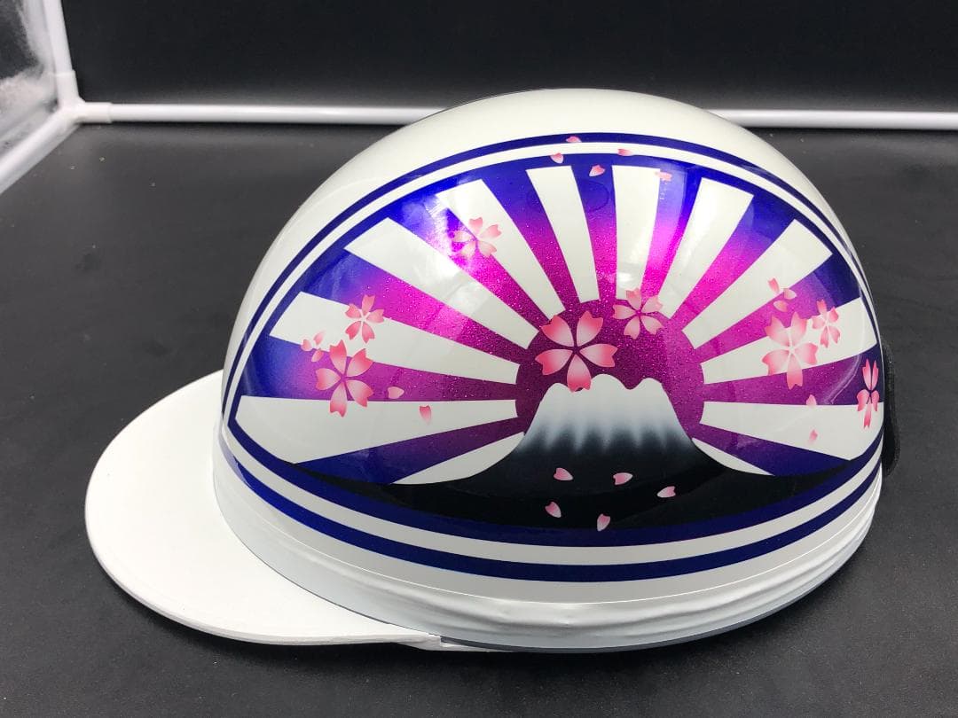 コルク半　カスタム　富士日章　三つボタン　ホワイトピンクブルー　桜　高級クリヤ