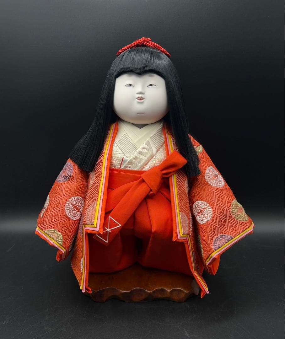 御所人形　清水久遊　女流　雛人形作家　日本人形　桐箱入り　立子