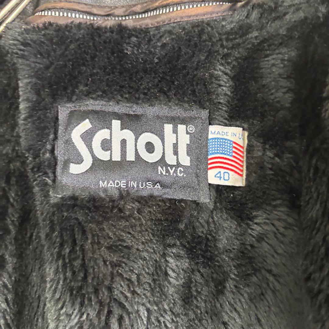 美品✨schott 642 レザージャケット　シングルライダース　牛革　40 黒