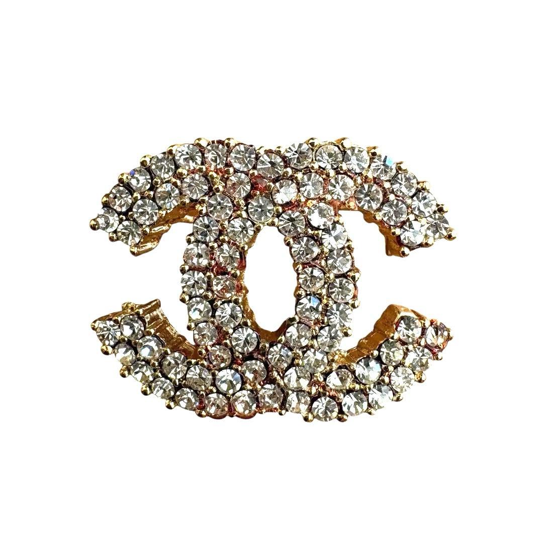 CHANEL CCロゴブローチ クリスタル装飾　ラインストーン　ココマーク