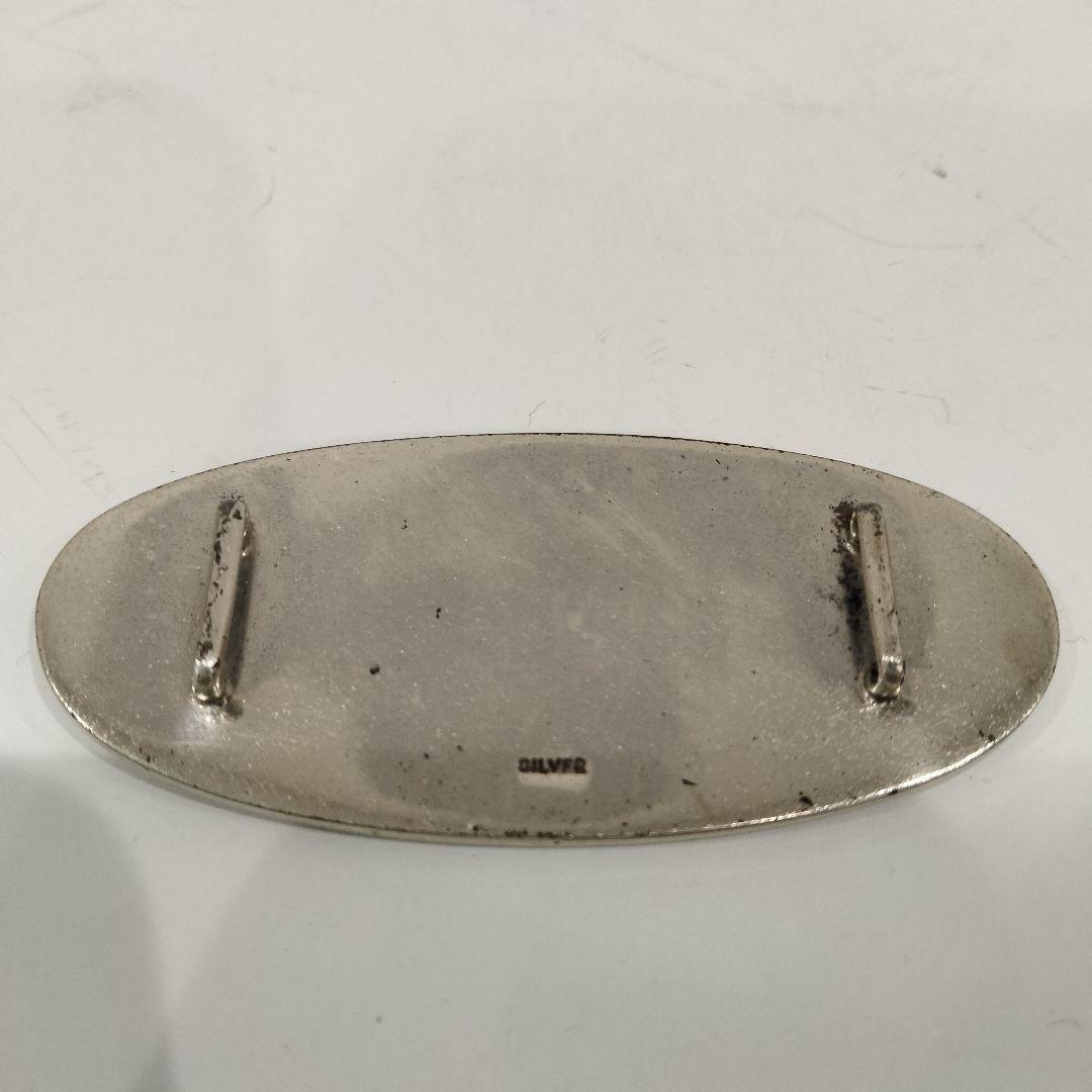 G123-2 和装小物 銀製 アンティーク 帯留 府川一信作 17.3g 共箱