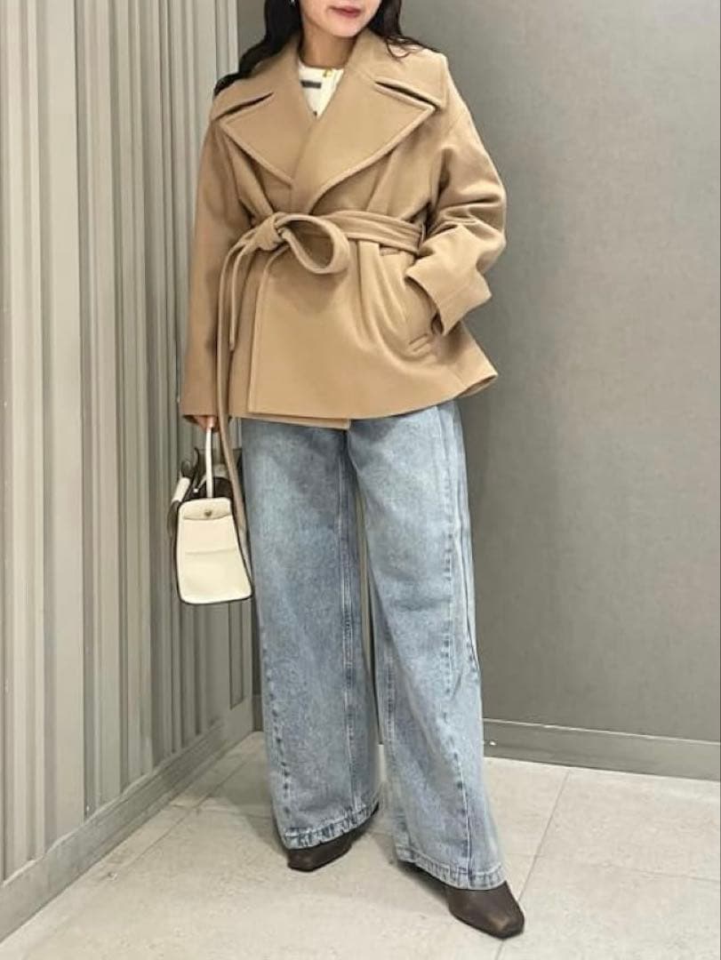 FRAY I.D ベージュ ビックカラーショートコート