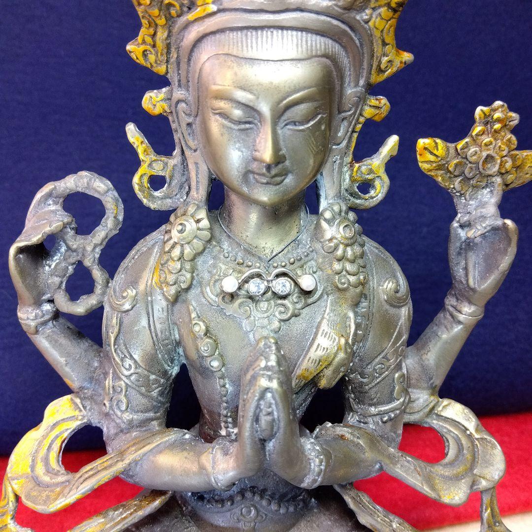 チベット仏像　四肩観世音菩薩