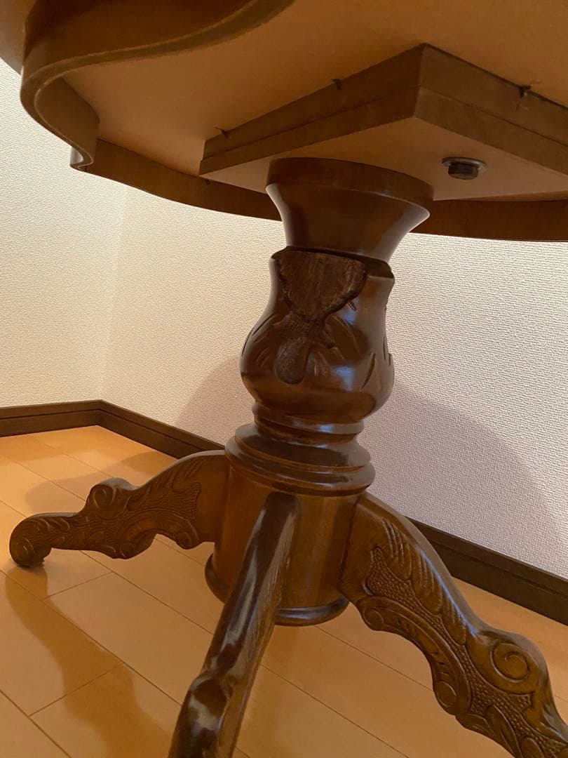 猫脚　象嵌イタリア製　木製テーブル