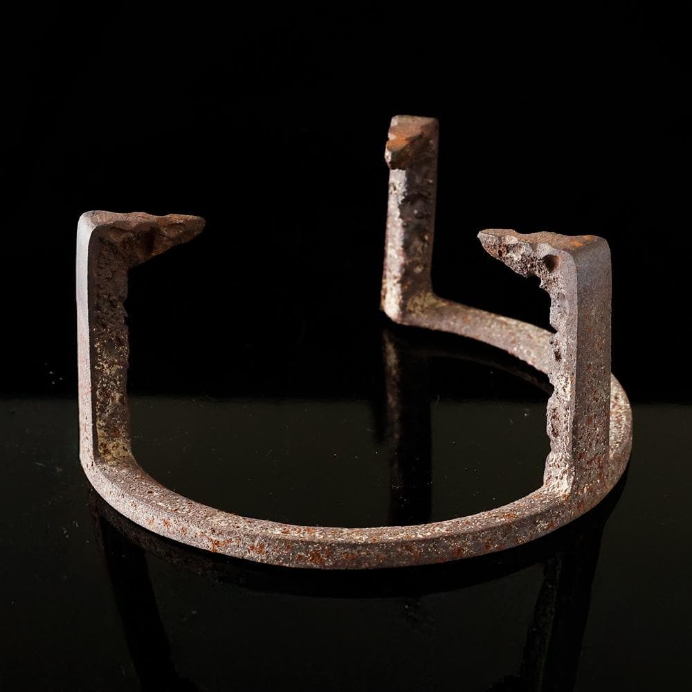 釜師 菊池 正直 作 和銑 わずく 虫喰笹瓜 五徳 茶道具 砂鉄 共箱茶道具