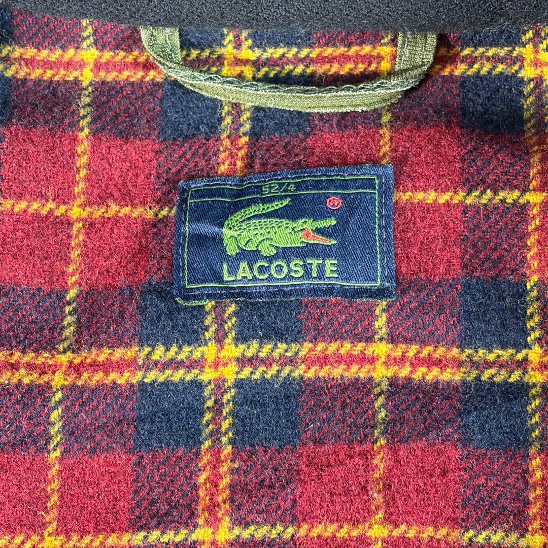 m*u様 【希少訳あり】80sラコステ ウール ハリントンジャケット チェック裏
