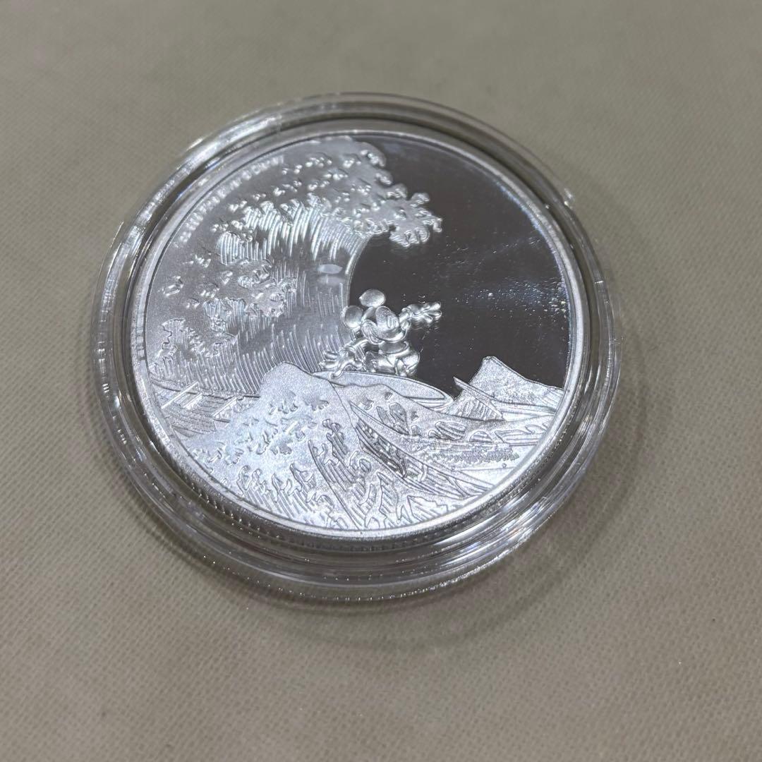 純銀　メダル　ディズニー　ミッキー&北斎　1オンス 銀貨