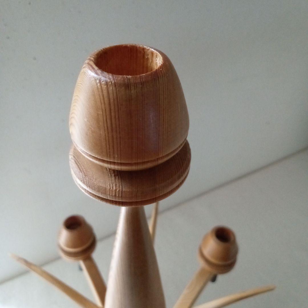 木製キャンドルホルダー 木工芸 スウェーデン 北欧 ヴィンテージ