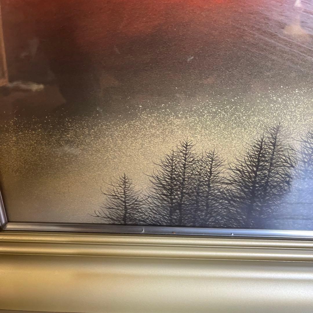 【アンティーク】額装 額縁 「赤富士」 倉田立美 作 富士山 日本画 風景画