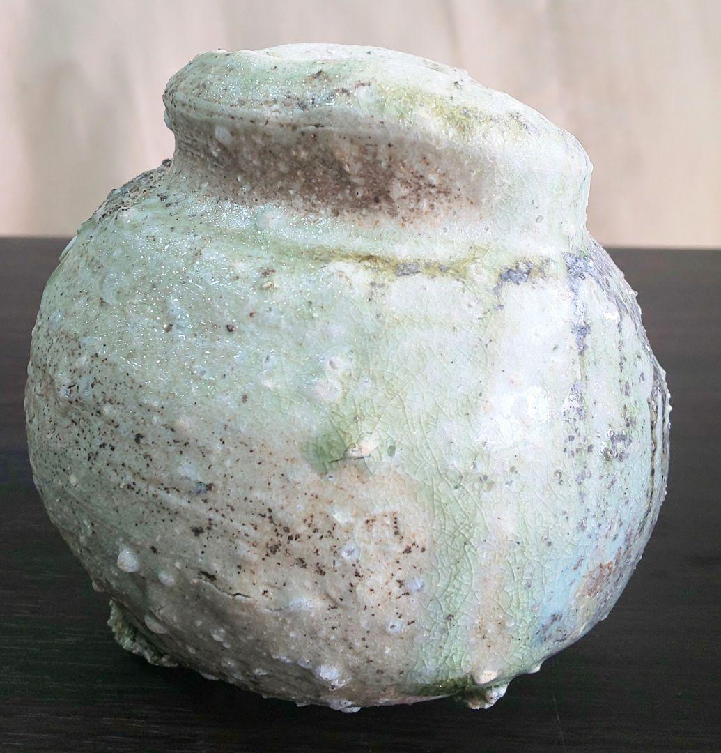 古伊賀 伊賀焼 灰被 自然釉 水滴 掛花入 花器 小壷 一輪挿し