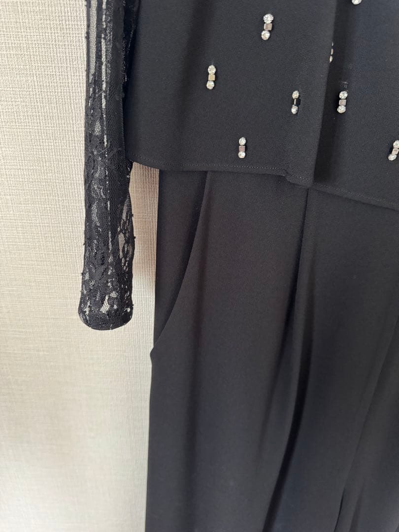 美品☆diagram ダイアグラム　刺繍ワイドサロペット　結婚式　M ドレス