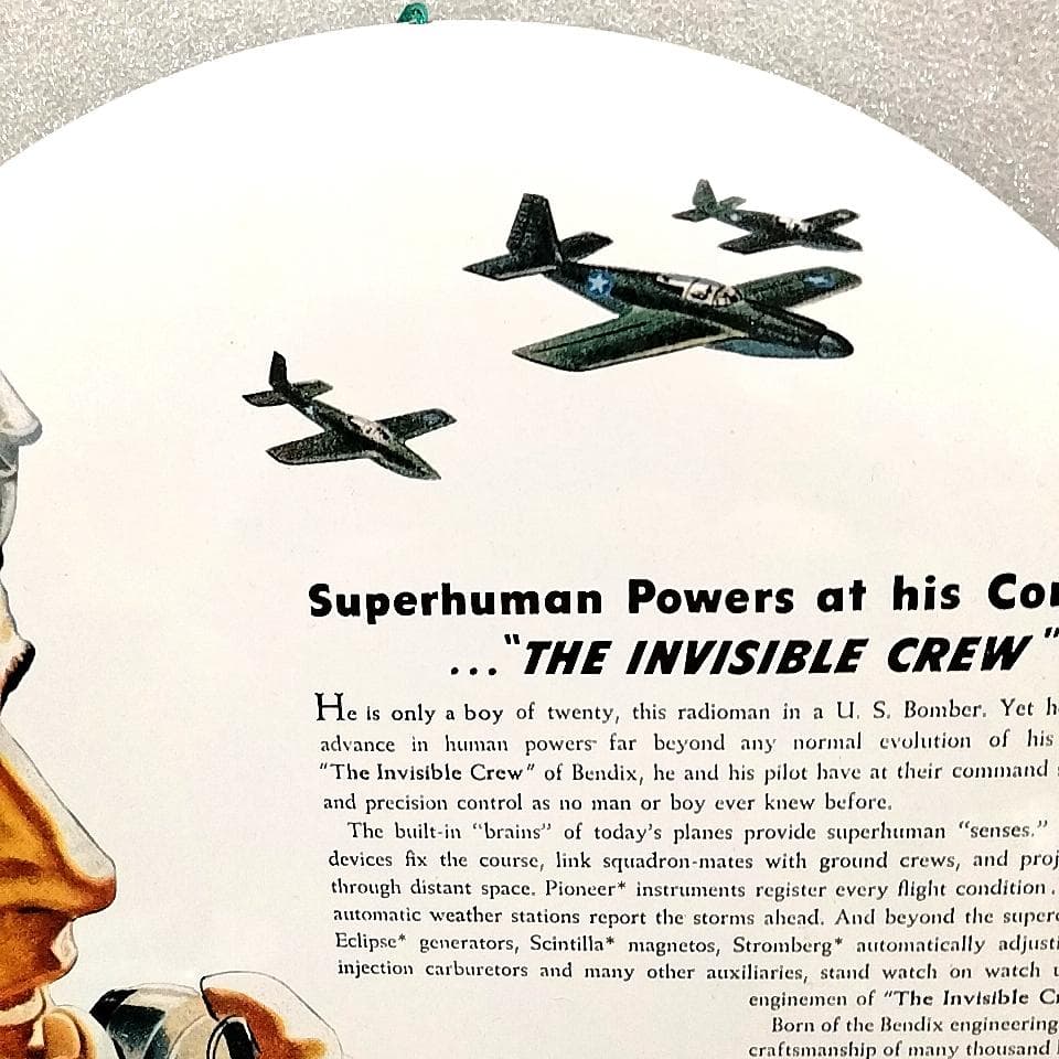 丸看板　レトロ　戦闘機　 THE INVISIBLE CREW　アメリカ　雑貨
