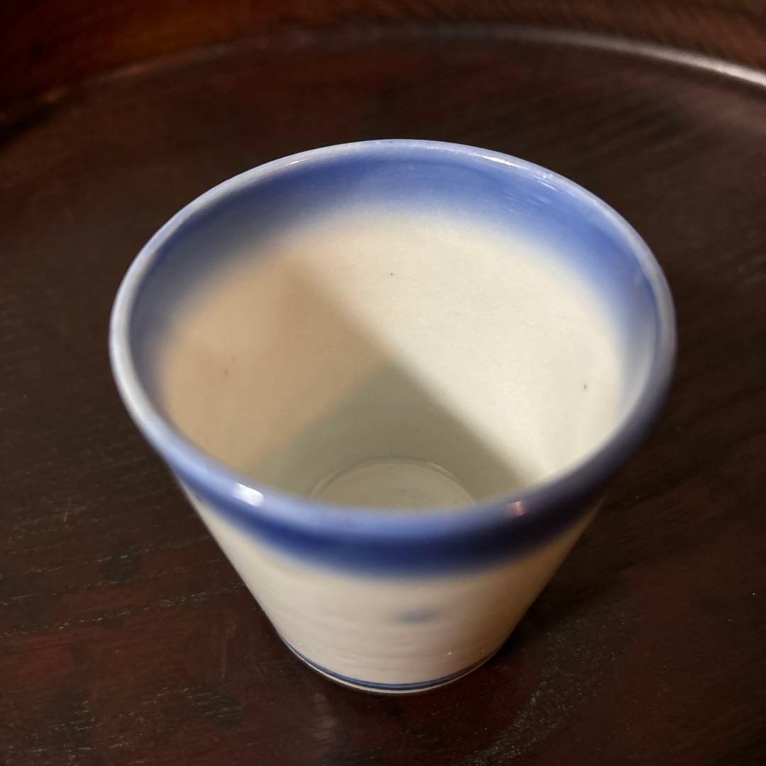 モダン輪線猪口　1点③ぐい呑み　筒盃　蕎麦猪口　伊万里　瀬戸　染付　検李朝　酒器