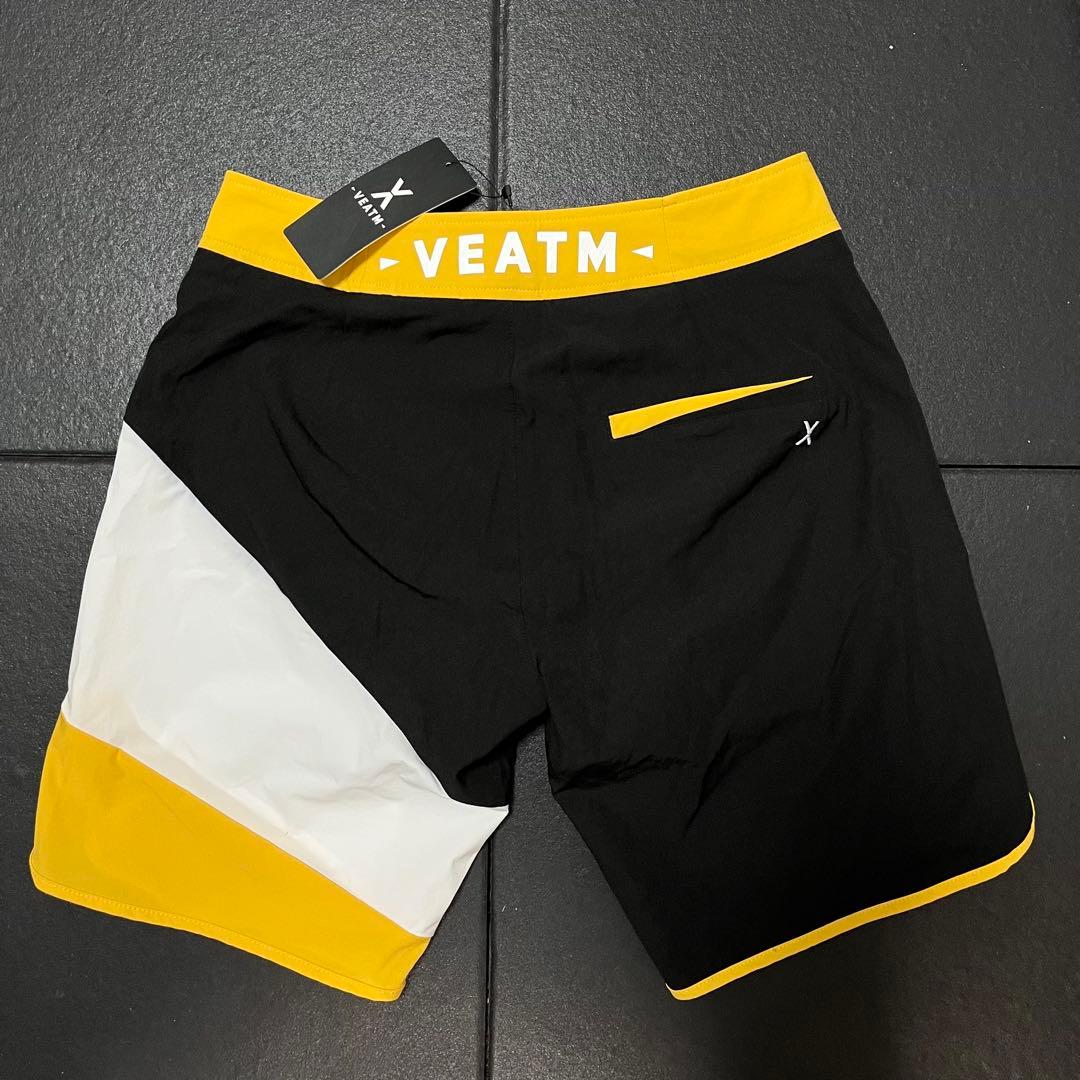 【未使用タグ付】VEATM サーフパンツ M ブラックイエロー