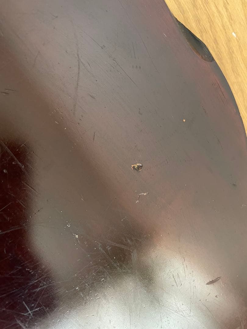 九谷焼　獅子　陶器　木製台座付き　小槌