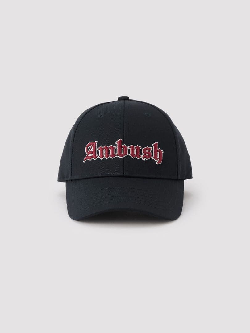 AMBUSH GOTHIC LOGO CAP ベースボールキャップ ネイビー