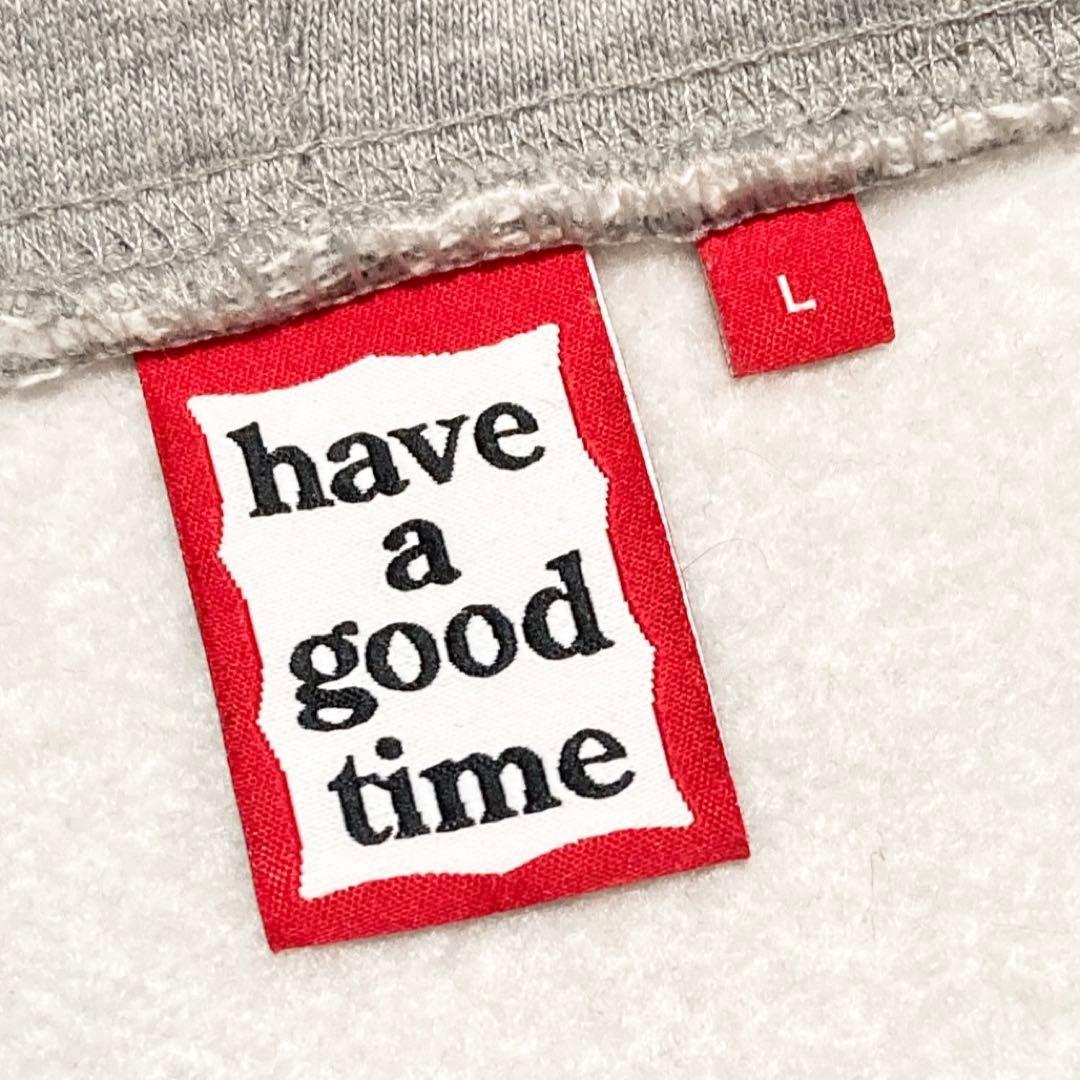 美品 have a good time パーカー デカロゴ 灰 L 1774