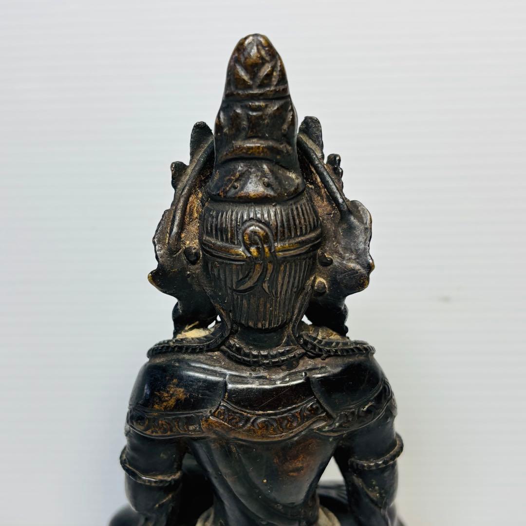 銅仏座像 チベット 仏教美術 仏像 佛 置物 銅製 骨董品 時代品 美術品