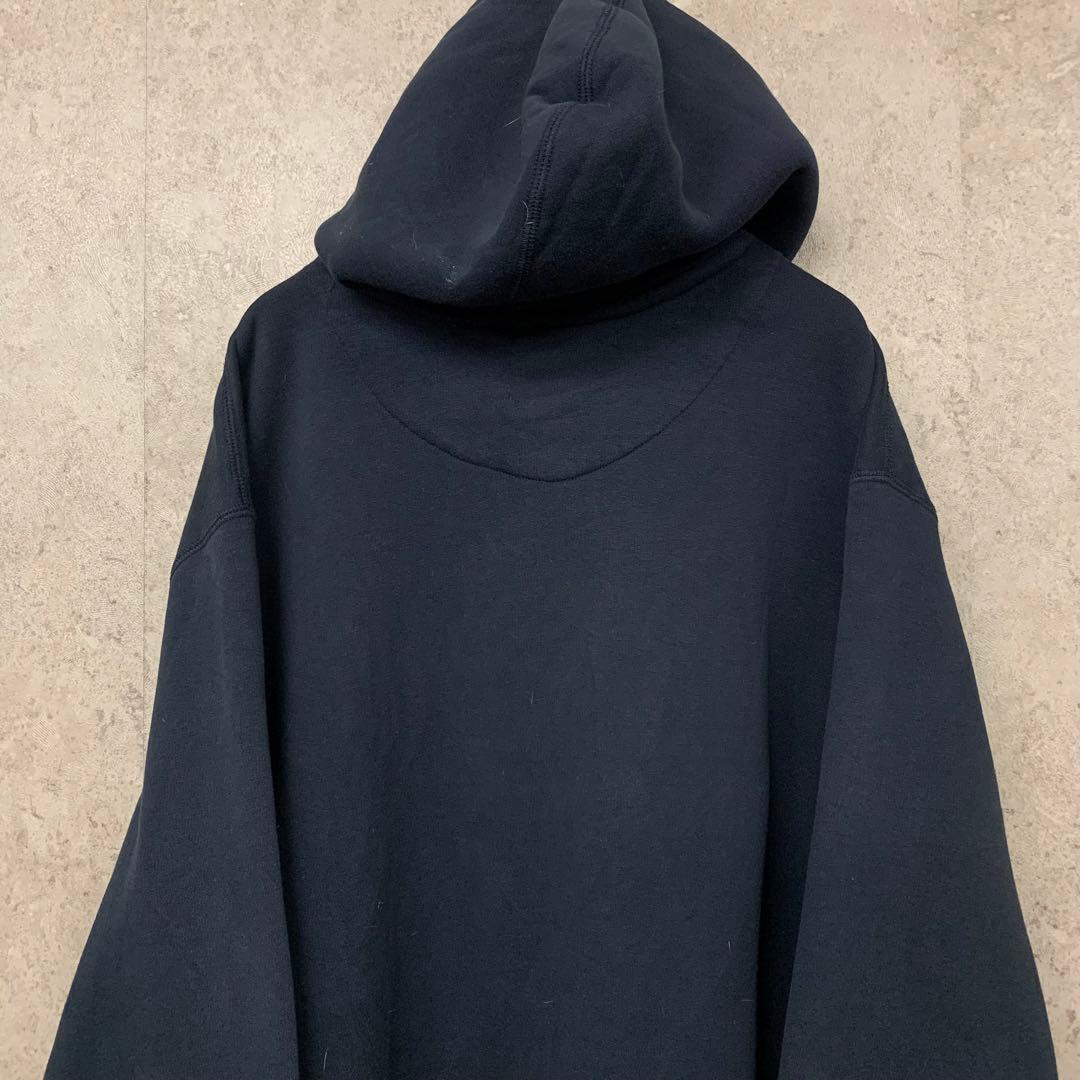 【レア3XL☆US輸入】ナイキ スウッシュロゴ刺繍スウェットパーカー ネイビー