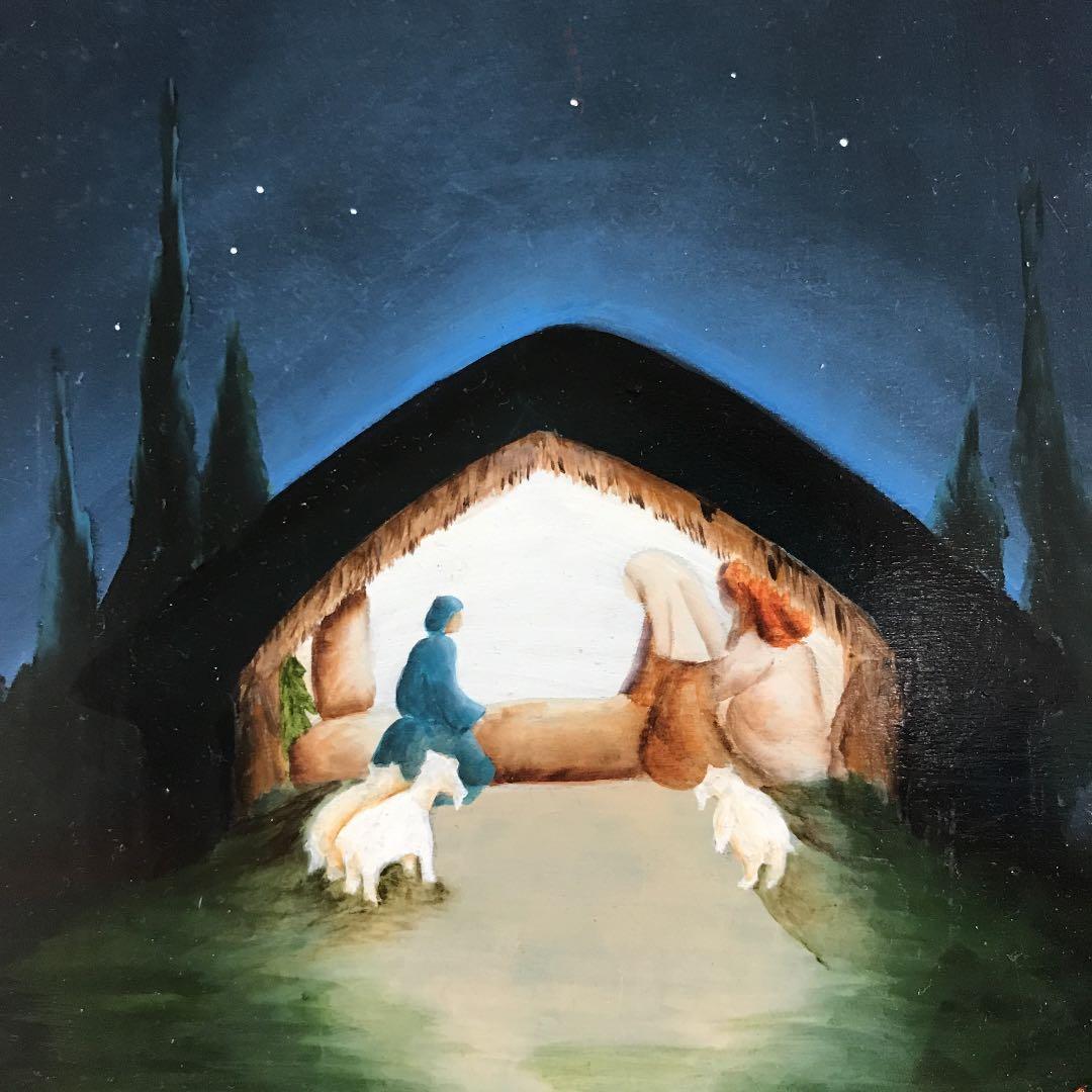 トールペイント作品　壁掛け絵画　アクリル