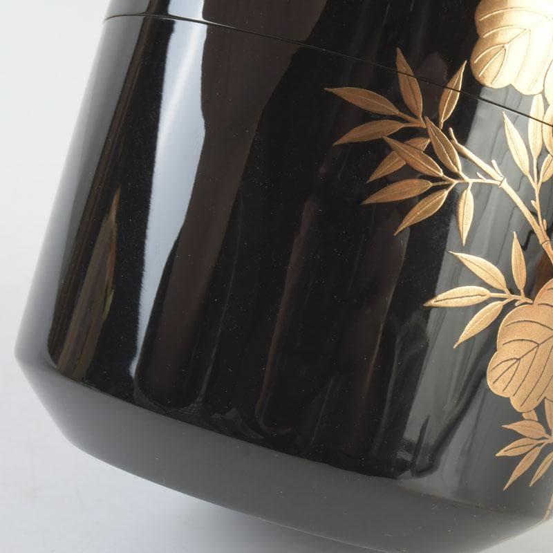 tkfm2002坂下雄峰作　惺斉好写　桐竹蒔絵　大雪吹　共箱　V　9621