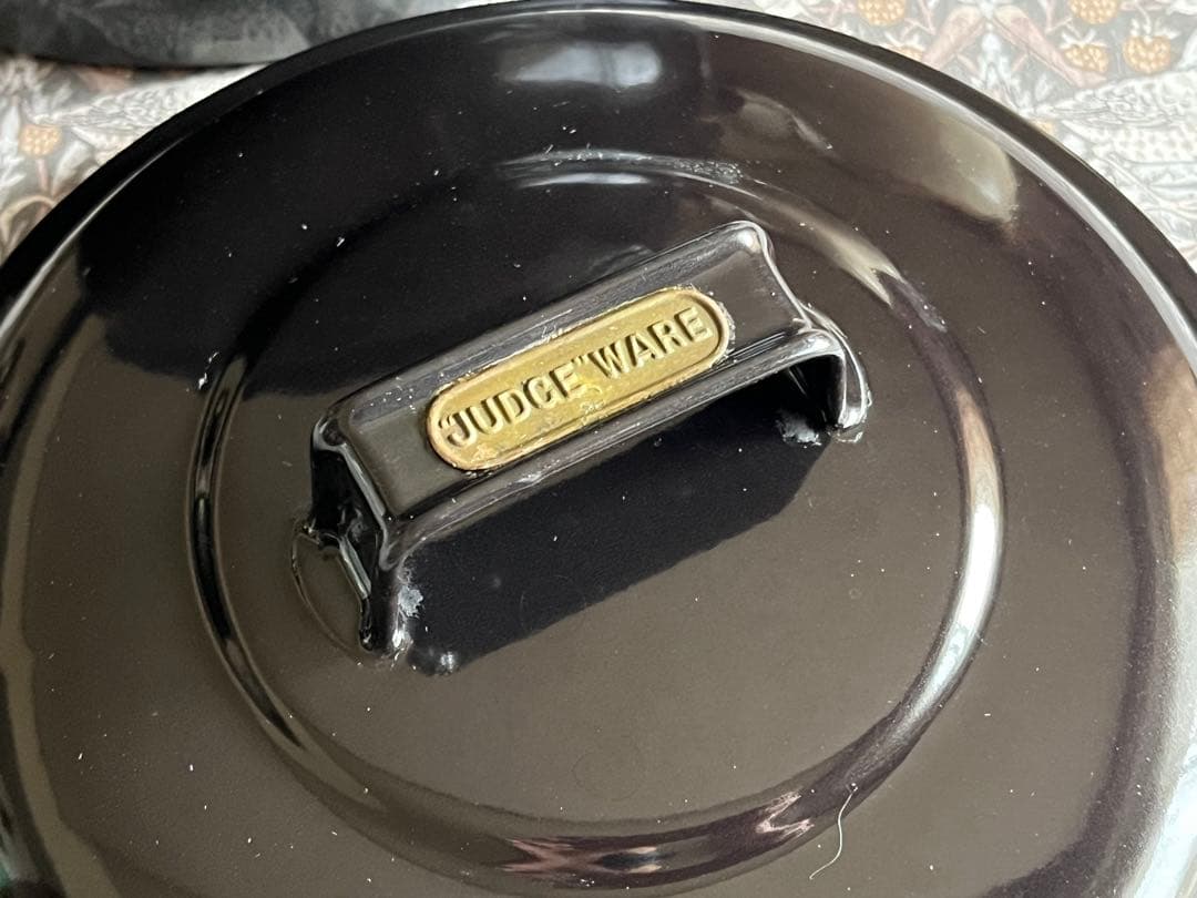 イギリス　アンティーク　JUDGE WARE ホーロー　ソースパン　鍋　エナメル