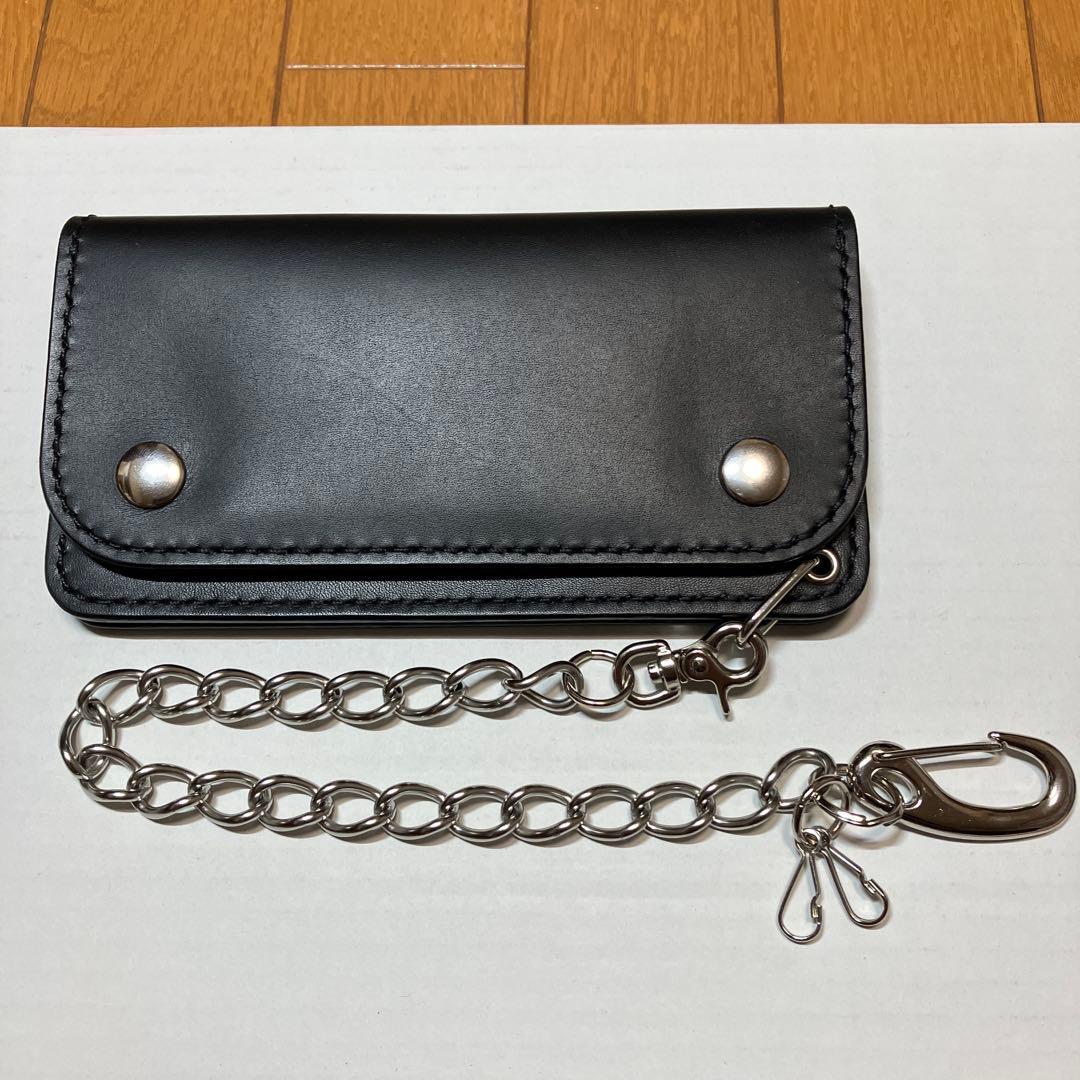 [ハンドメイド]トラッカーウォレット 2層 国産牛革 ウォレットチェーンセット