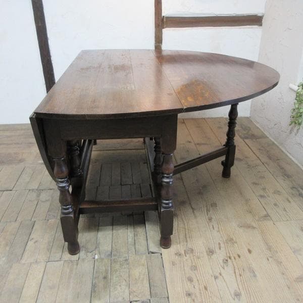 イギリス アンティーク 家具 大きな ゲートレッグテーブル 英国 6157e