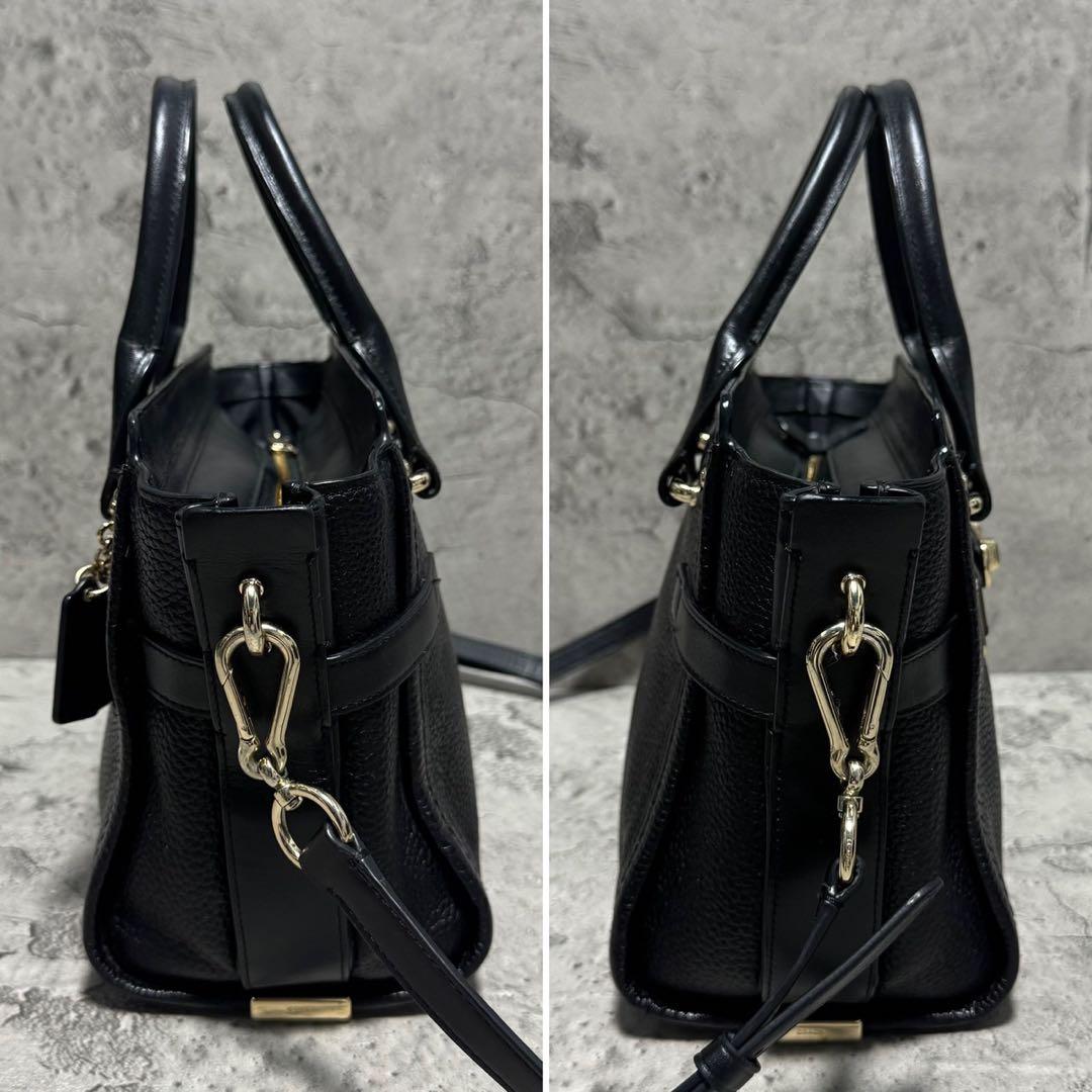 未使用級✨️コーチ 2way ショルダーバッグ スワッガー レザー シボ革 黒