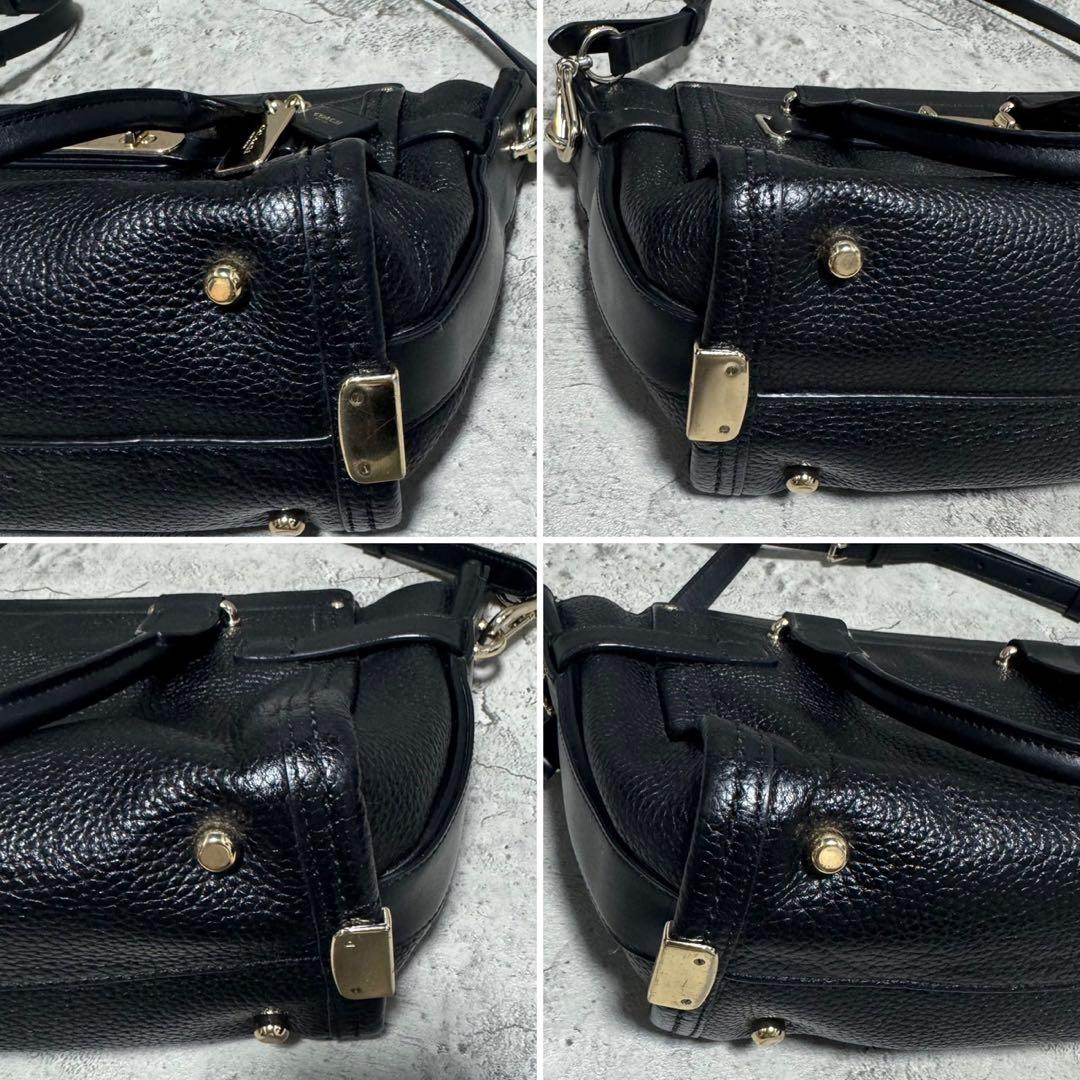 未使用級✨️コーチ 2way ショルダーバッグ スワッガー レザー シボ革 黒